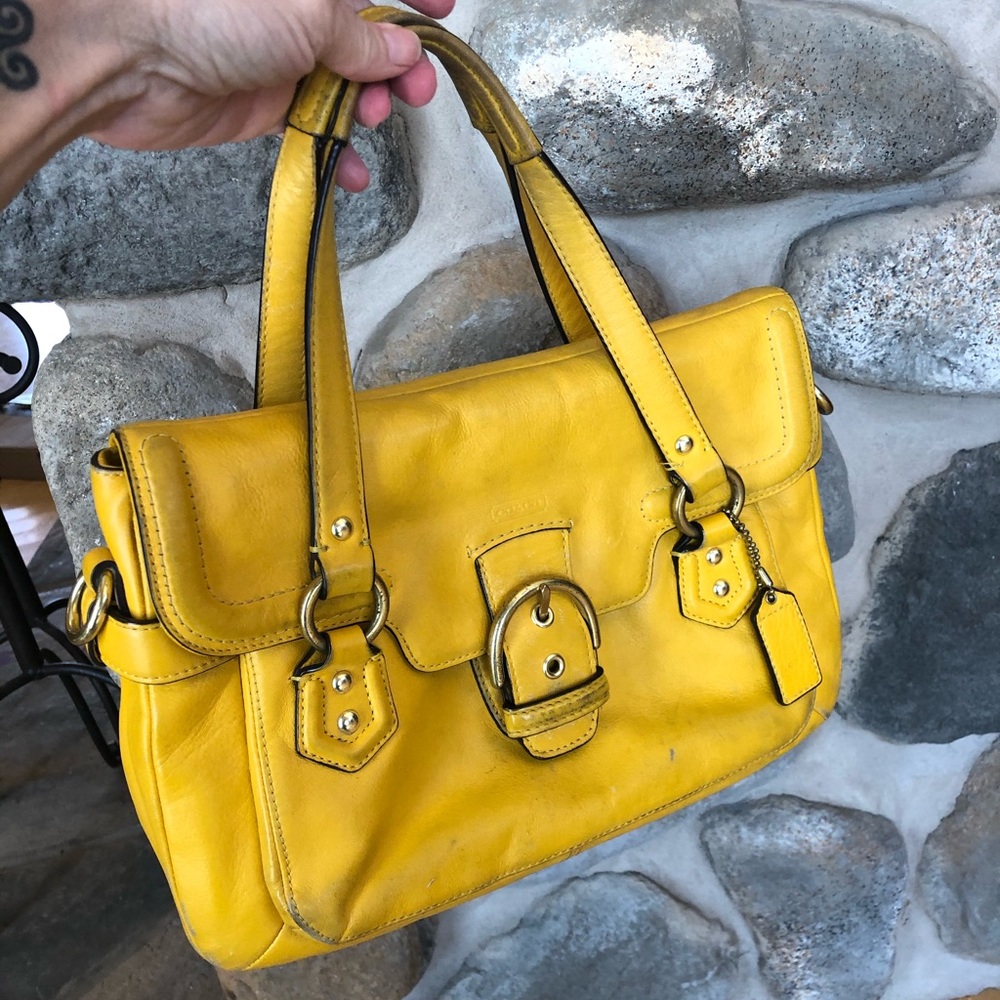 Mustard yellow Coach purse